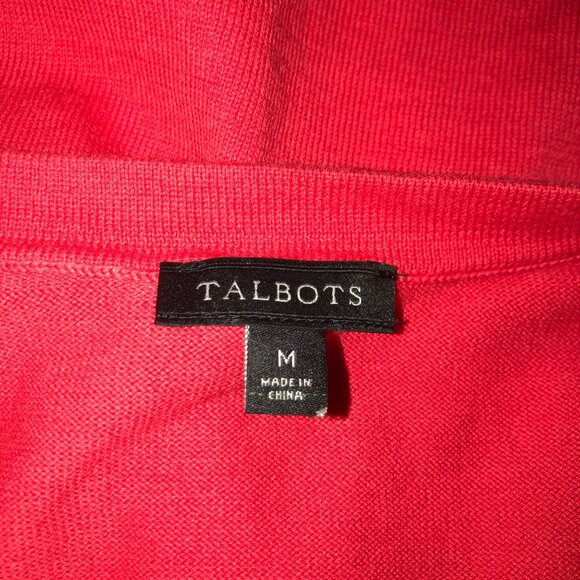 Talbots Open Front Cardigan Womens Size Medium Slit Cuffs Sweater Comfy Layering - Picture 6 of 8